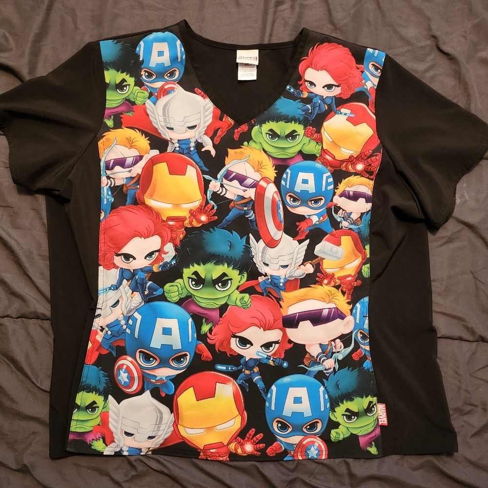 Marvel Baby Avengers 3X Scrub Top with Pockets